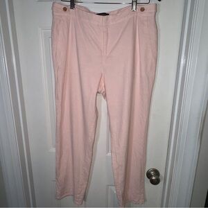 Banana Republic Avery Lined Linen-Cotton Blend Ankle Pants Sz.10. Pastel Pink.